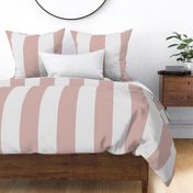 C023 - 6" jumbo Classic vertical stripes in muted blush dusty pink and ivory cream