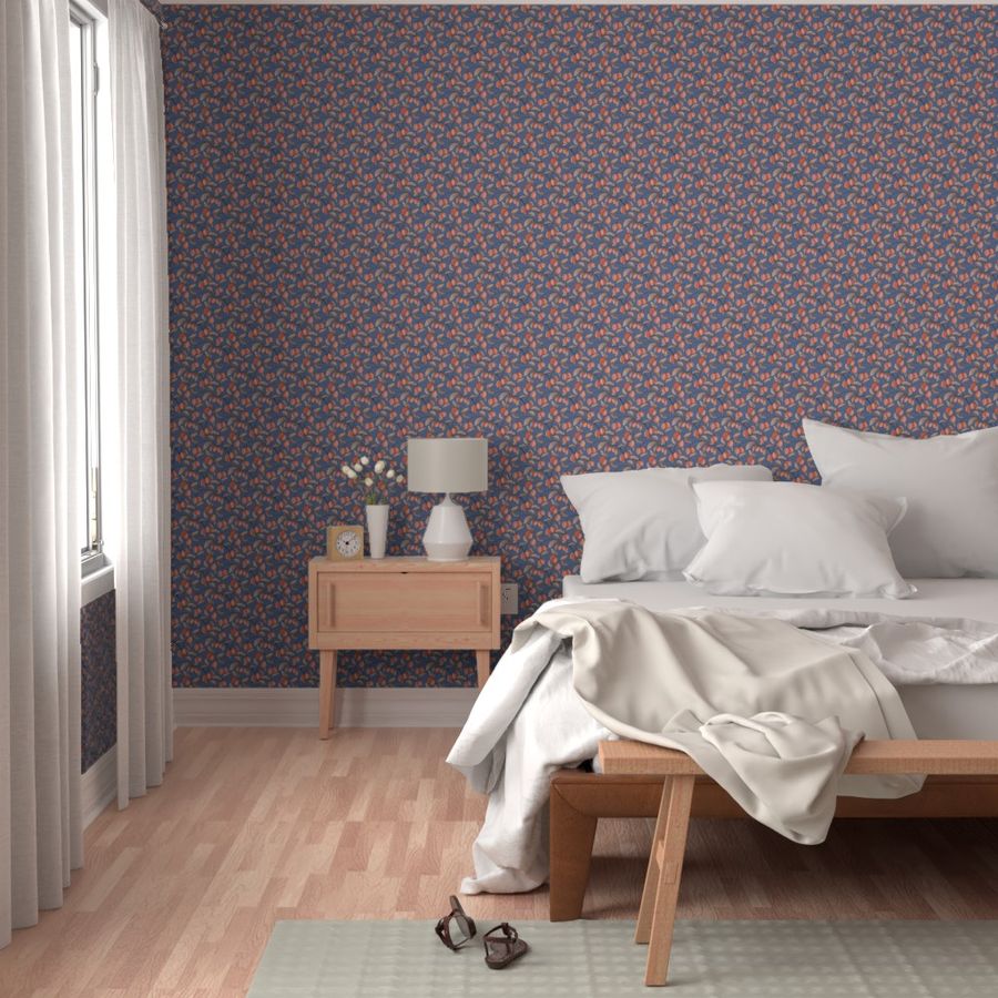 (S) Trailing Plum Branch   // SKU 2405141482 C // Botanical Wallpaper // benjamin Moore 2024 Blue Nova