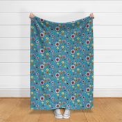 Meadow flowers in blue, medium size