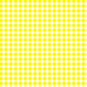 bright yellow and white gingham, 1/2" squares 