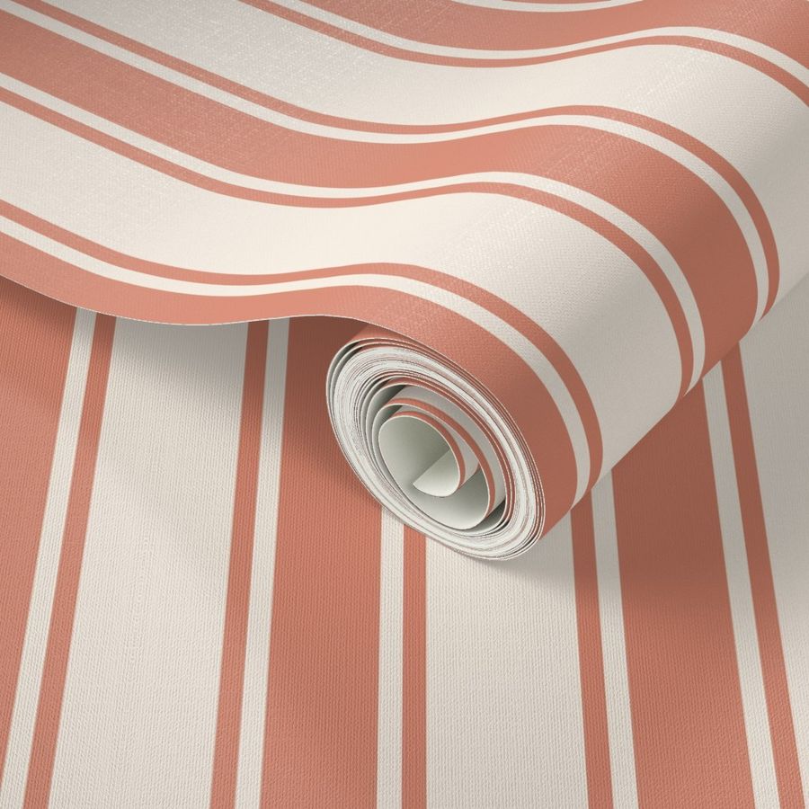 Traditional Wall Stripe-Tangerine Orange- Large Small