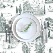 (L) Travel to Italy dark green toile de jouy L scale 