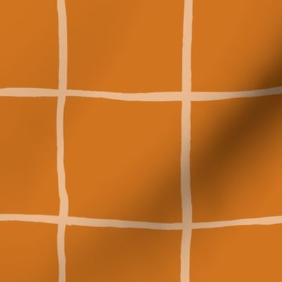 (L) Grid check - brown orange