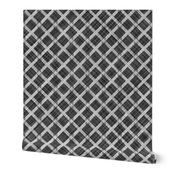 Grid Plaid Linen - Black White