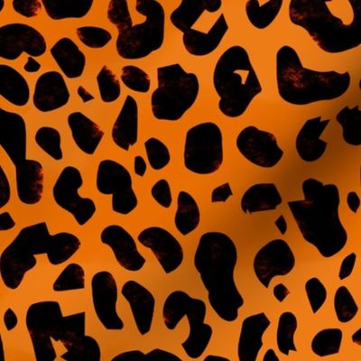 Wild Leopard Print Orange Black