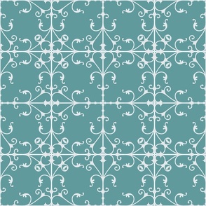 Damask 05 turq silver