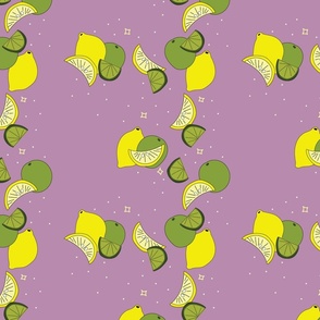 Lemons + Limes Large // Lavender Background