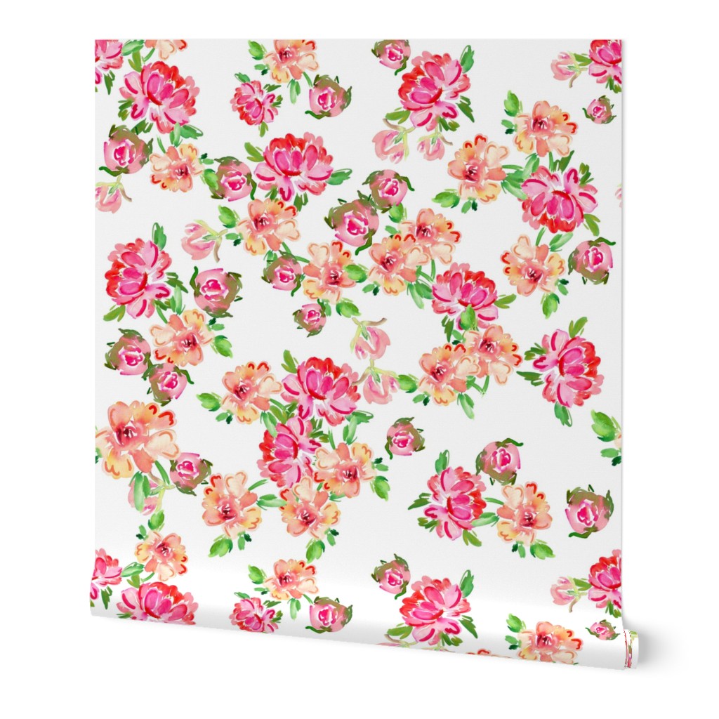 Vintage rose and peony (white)