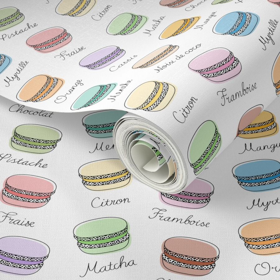 L - French Macarons on White