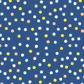 Joyful Polka Dots Larger // Navy Blue