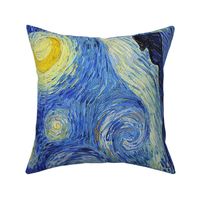 Fat Quarter Starry Night, Van Gogh Painting (27x18")  Baby Blanket, Rotated