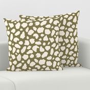 Wild Abstract Animal Print Cow Giraffe in Moss Green