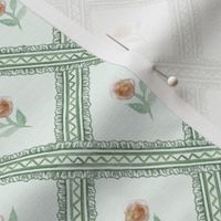 Rose Trellis - Leaf Green & Khaki Combo - Smaller Scale