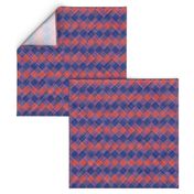  Argyle Checker Plaid Linen - Blue Red