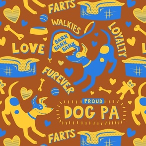 Proud Dog Pa fabric brown