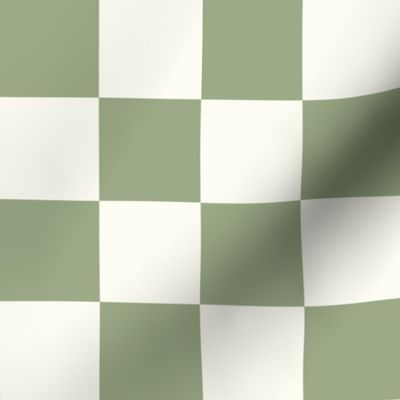 Classic Checker in artichoke, sage green and ivory blender co-ordinate for bedding, quilting, kids