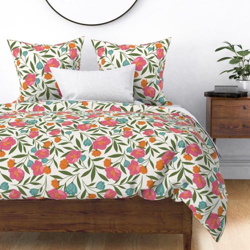 Lovely Summer Florals Half-Brick Pattern