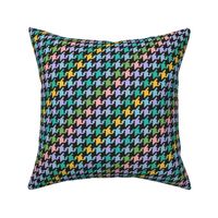 Vintage Houndstooth Texture - Vibrant and Playful Shades on Dark - Medium