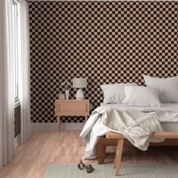 checkerboard checks square grid 2 two inch copper brown and black geometric