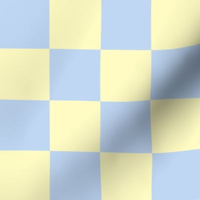 checkerboard checks square grid 2 two inch pastel yellow and blue geometric