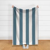 6 inch teal and cream stripes