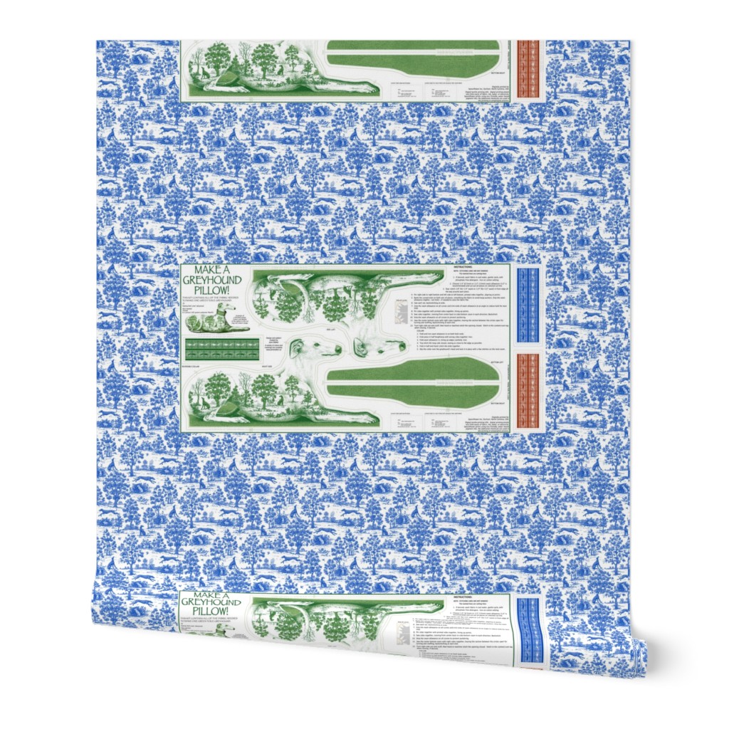 Toile Greyhound in green, pillow kit - male