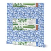 Toile Greyhound in green, pillow kit - male