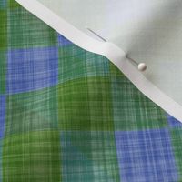  Argyle Checker Plaid Linen - Green Blue