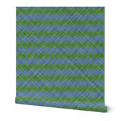  Argyle Checker Plaid Linen - Green Blue