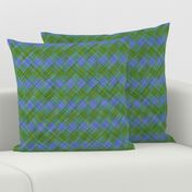  Argyle Checker Plaid Linen - Green Blue