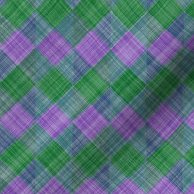  Argyle Checker Plaid Linen - Lavender Green