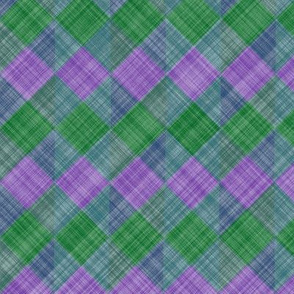  Argyle Checker Plaid Linen - Lavender Green