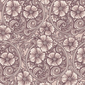 Dusty Pink Engraved Floral large scale