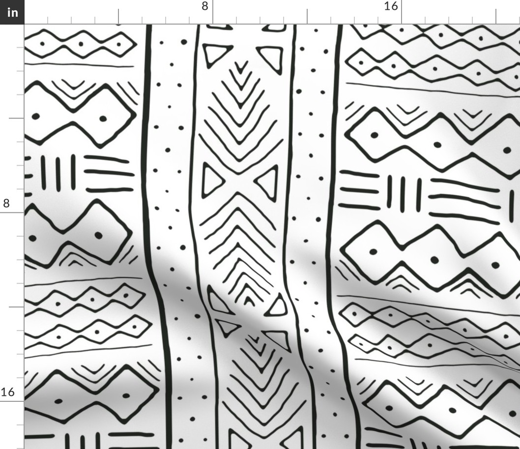 Mudcloth in black on white