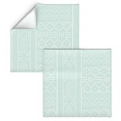 Mudcloth in white on mint