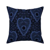 Planchette Skull Flowers Black And Light Blue