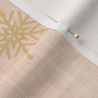 L - Gold Snowflakes On Peach Puree Linen