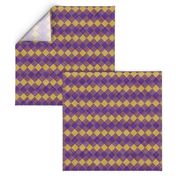  Argyle Checker Plaid Linen - Purple Yellow