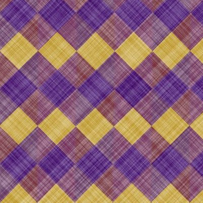  Argyle Checker Plaid Linen - Purple Yellow