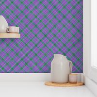 Grid Plaid Linen - Lavender Green