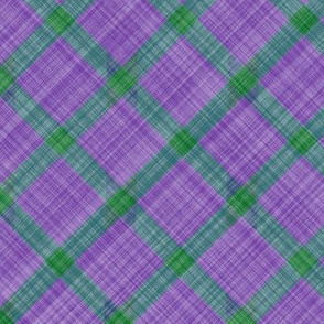 Grid Plaid Linen - Lavender Green