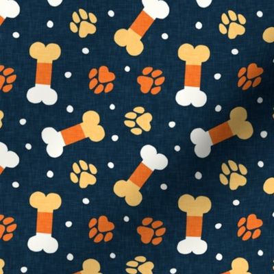 Halloween Pup - Candy Corn Bone & paws - dark blue - LAD24