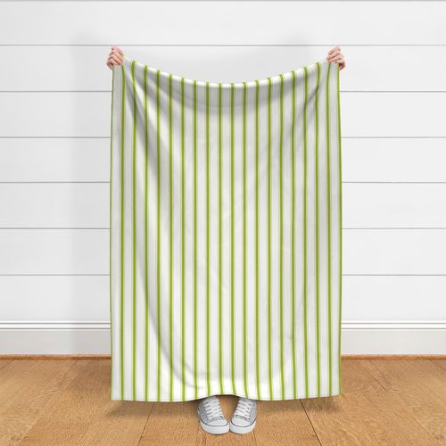 Thick and Thin Stripes // Lime Green on White