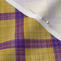 Grid Plaid Linen - Purple Yellow