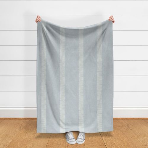 Light Denim - 3 inch Vertical White Stripes over Textured Background