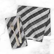 Diagonal Linen Stripe - Black White