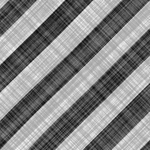 Diagonal Linen Stripe - Black White