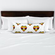 Ugandan Flag Heart Uganda Love Repeating Pattern White