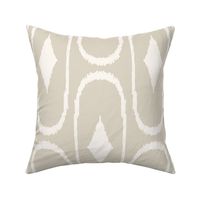 Oval and Diamond Ikat in Cream and Beige {Large Scale} 