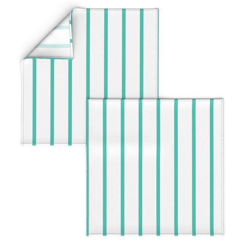 CRISP SUMMER STRIPE - AQUA AND WHITE